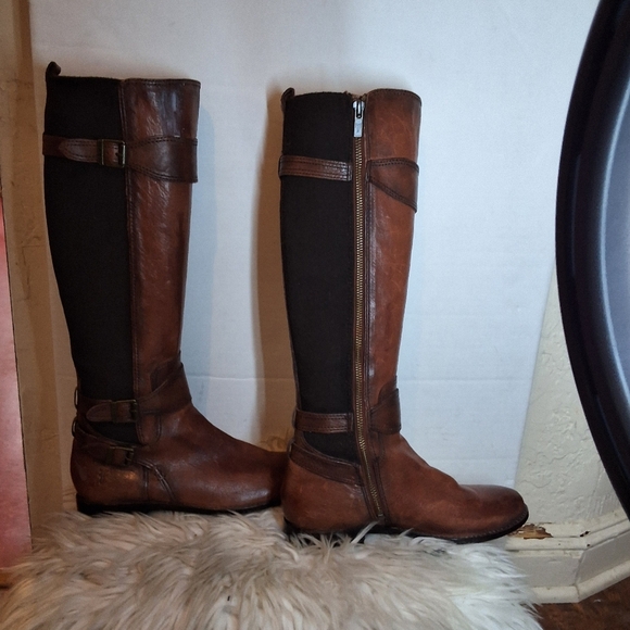 Frye Tall Anna Gore Side Zip Boots 6.5 - Picture 3 of 15